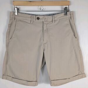 GANT Men's W31 Beige Chino Shorts Casual Cotton Stretch Flat Front Classic